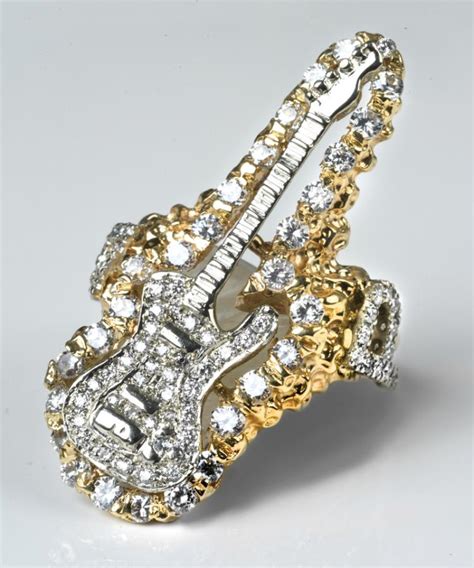 Sold Price Elvis Presley Owned And Worn Gold And Diamond Guitar Ring