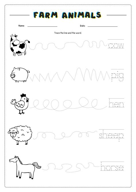 Farm Animal Tracing Sheets