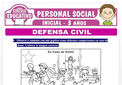 Somos Defensa Civil Para Primero De Primaria Fichas Para Imprimir