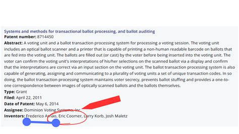 Using Patents For Election Audits Coomer Dominion Adjudication