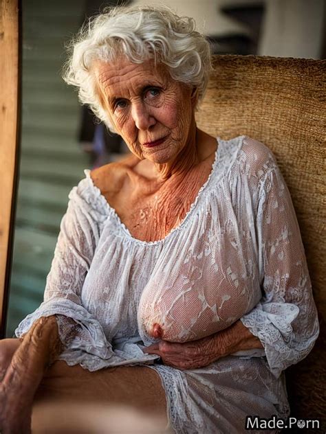 Porn Image Of 80 Nightgown Scandinavian Sad White Hair Messy Hair