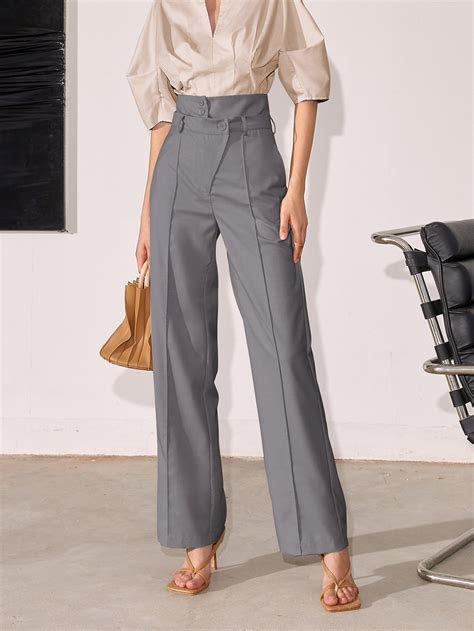 High Waist Plicated Detail Suit Pants Trong Qu N O Th I Trang