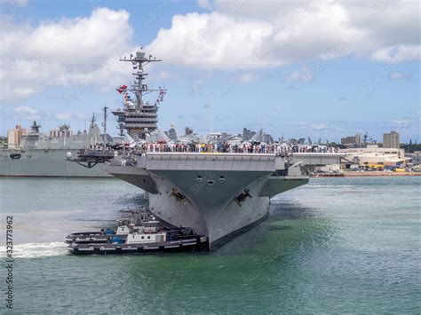 USS Missouri battleship museum on August 5, 2016 in Pearl Harbor, USA ...