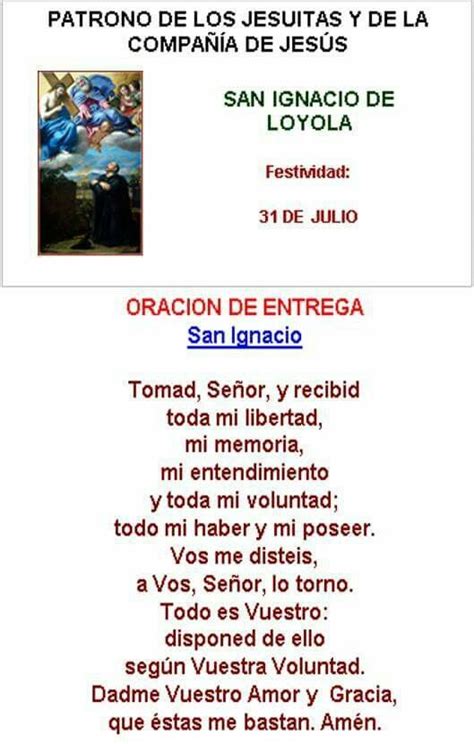 San Ignacio De Loyola Oracion A Dios Padre Oraciones Catolicas