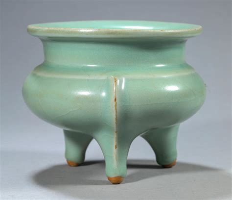 Sold At Auction Chinese Southern Song Longquan Celadon Tripod Censer