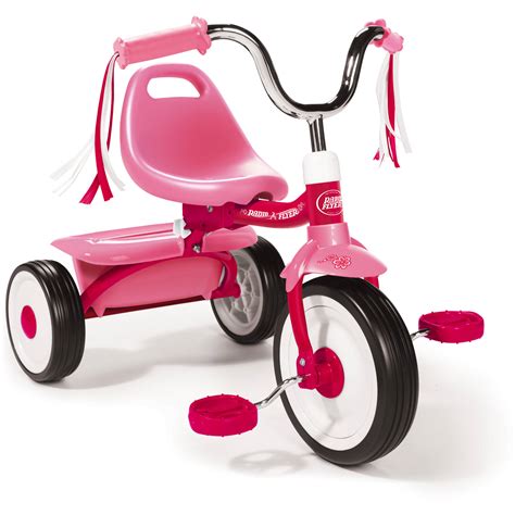 Radio Flyer Classic Foldable Tricycle with Handle for Toddlers, Pink ...