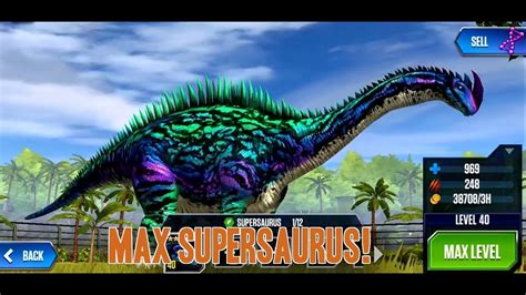 Maxing Out My Supersaurus Jurassic World The Game YouTube