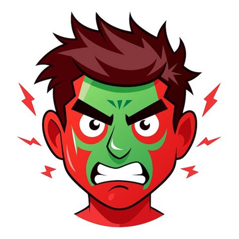 Angry Facial Expression Premium Ai Generated Vector