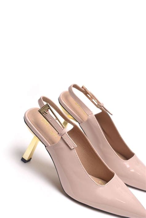 Giày Cao Gót Nude Slingback 7cm Giày Cao Gót Big Size Giày Nữ Merly