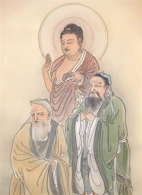 Buddha Lao Tzu Confucius By Seigan Hanai Taoism Buddhist Art Buddhism