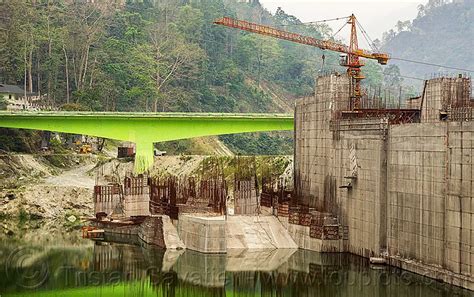 dam construction on teesta river, lanco hydro power project, sikkim, india