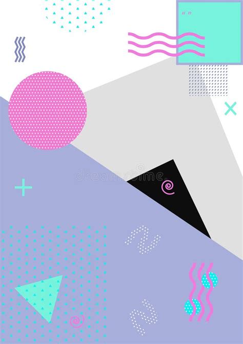 Memphis Style Graphics Abstract Geometric Vector Template Part Of