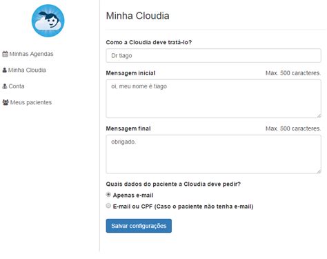 Demonstrao Da Tela Area De Membros Cloudia Assistente Virtual Para