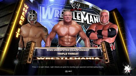 WWE 2K24 Rey Mysterio Vs Brock Lesnar Vs Rikishi No