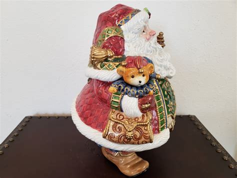 Fitz Floyd Jolly Ole St Nick Cookie Jar In Box Fitz Floyd Etsy