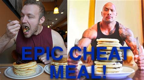 The Rock Pancake Eating Challenge EPIC CHEAT MEAL YouTube