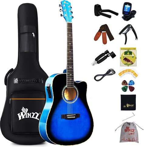 Winzz Chitarra Acustica Elettrificata Adulti Chitarra Elettroacustica