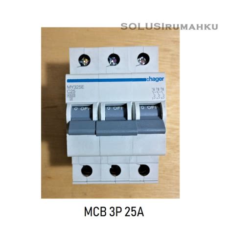 Jual MCB 3 PHASE HAGER 25A SIKRING 3 PAS 25 AMPERE MCB 3P 25 A