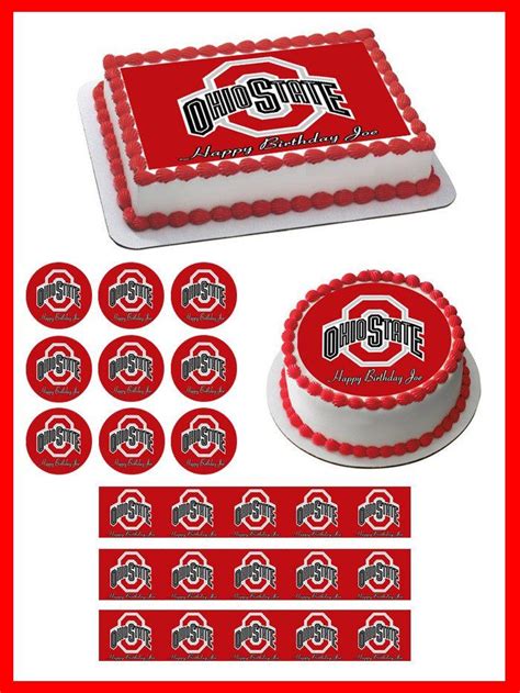 Ohio State Buckeyes Edible Cake Topper Or Cupcake Topper Decor