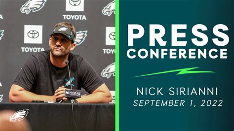 Press Conference: Nick Sirianni | September 1, 2022