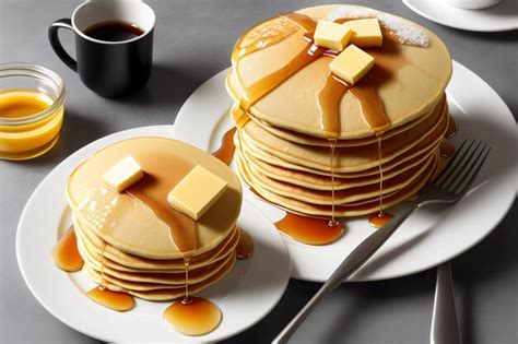 Premium Photo Photo Pancakes With Butter And Honey