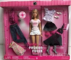 fashion fever barbie pink fashion set toy sisters