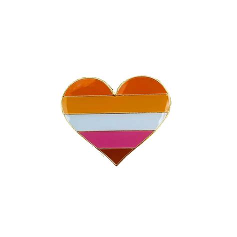 Lesbian Pride Heart Shape Lapel Pin Badge In Enamel Metal Etsy