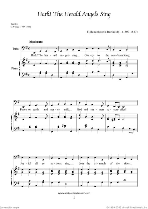 Easy Christmas Tuba Sheet Music Songs, Printable (PDF), collection 2