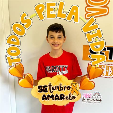 Moldura de Fotos no Bambolê Setembro Amarelo Loja ABC da Educação