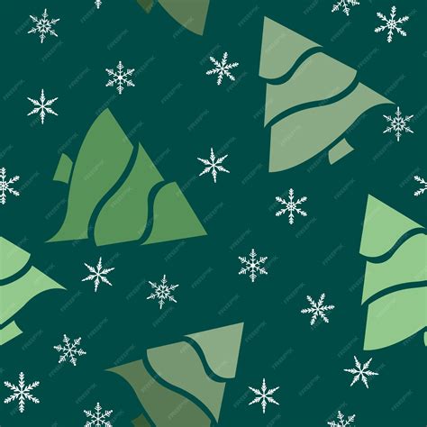 Premium Vector Seamless Pattern Of Christmas Trees And Snowflakes On