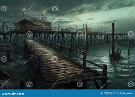 Abandoned Pier Art Generate Ai Royalty Free Stock Photo