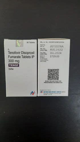 Tenofovir Disoproxil Fumarate 300mg Tablets 30 Tab Treatment Hiv At Rs 1730bottle In Nagpur