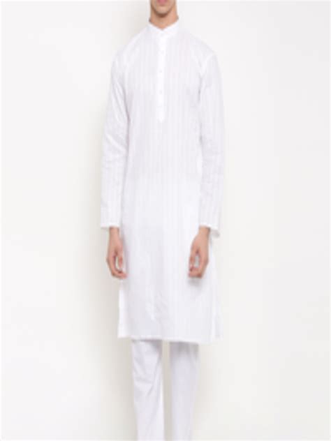 Buy RG DESIGNERS Men White Solid Kurta With Pyjamas Kurta Sets For