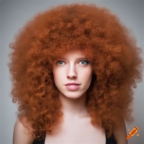 Portrait Of A Pretty Redhead Woman With A Massive Afro On Craiyon