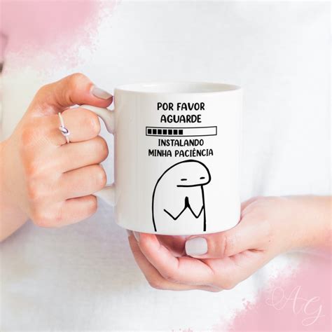 Caneca Flork Instalando Paciência Porcelana Polímero plástico 325