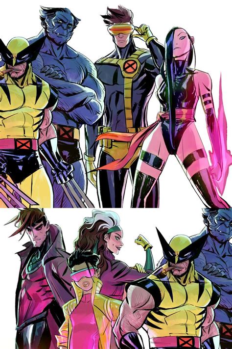 Old School X Men Marvel Gambit Jubilee Rogue Wolverine Cyclops Beast