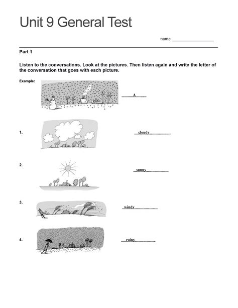 Top Notch Fundamentals Unit 9 Assessment Unit 9 General Test Name