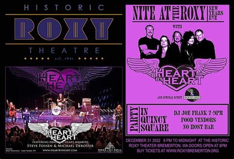 Heart By Heart - New Years Eve at The Roxy Theatre - Bremerton, WA, Roxy Theatre, Bremerton ...