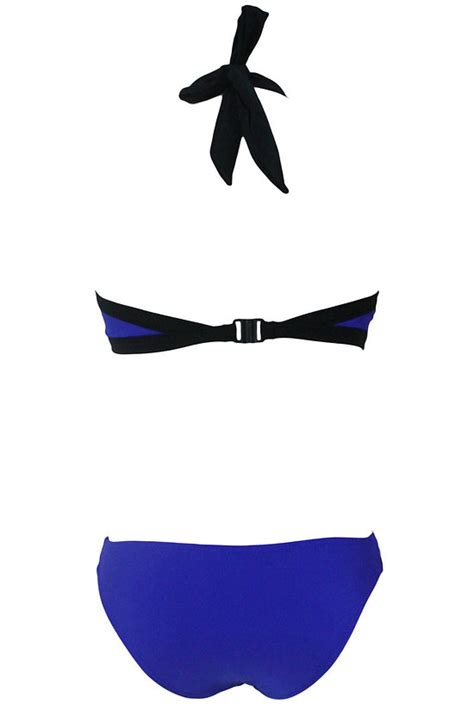 Maillot De Bain Bikini Col Haut Bleu Royal Br Silien Xl