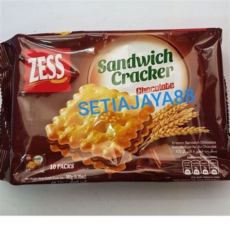 Jual Zess Sandwich Cracker Chocolate Biskuit Sandwich Coklat 180 Gram