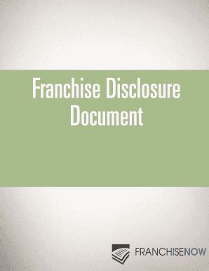 Fillable Online Sample Franchise Disclosure Document FDD Fax Email