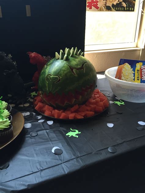 Godzilla birthday party Godzilla Birthday Party, Bday Party, Watermelon ...