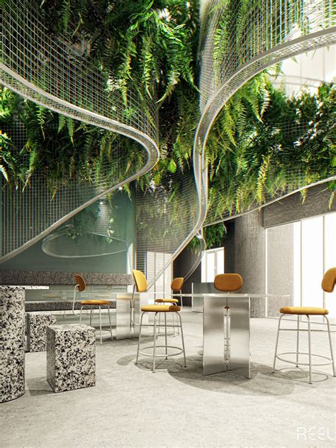 Greenery Facilities Design On Behance Cafe Interior Design Rooftop