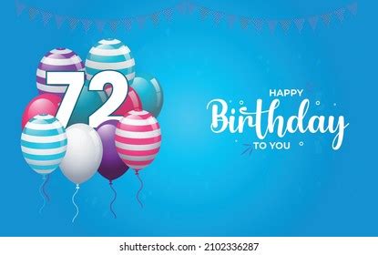 Happy 72 Birthday Greeting Card Vector Stock Vector (Royalty Free ...