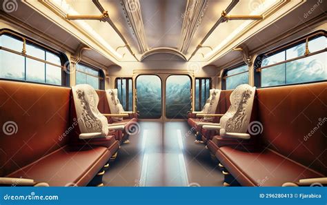 Passenger train interior stock illustration. Illustration of screenshot ...