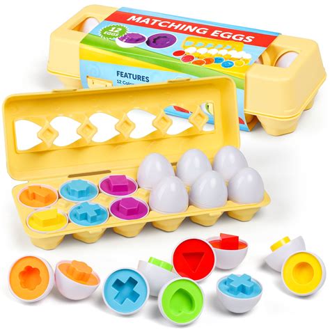 Beefunni Montessori Matching Eggs Toys, Educational Sorter for Kids 3 4 ...