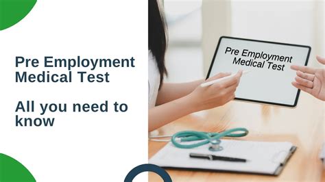 Pre Employment Medical Test All You Need To Know Youtube