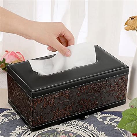 Sumnacon Rectangular Leather Tissue Box Cover Stylish Tissue Box