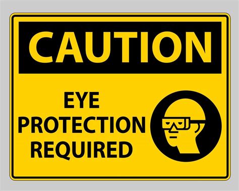 Caution Sign Eye Protection Required On White Background 3715194 Vector