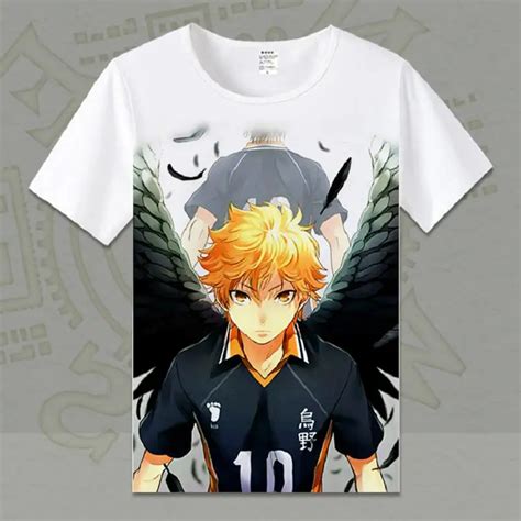 Camiseta De Anime Unisex Camisa Corta De Algod N De Haikyuu Hinata